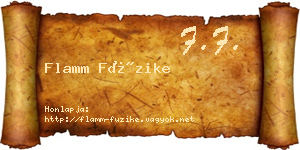 Flamm Füzike névjegykártya